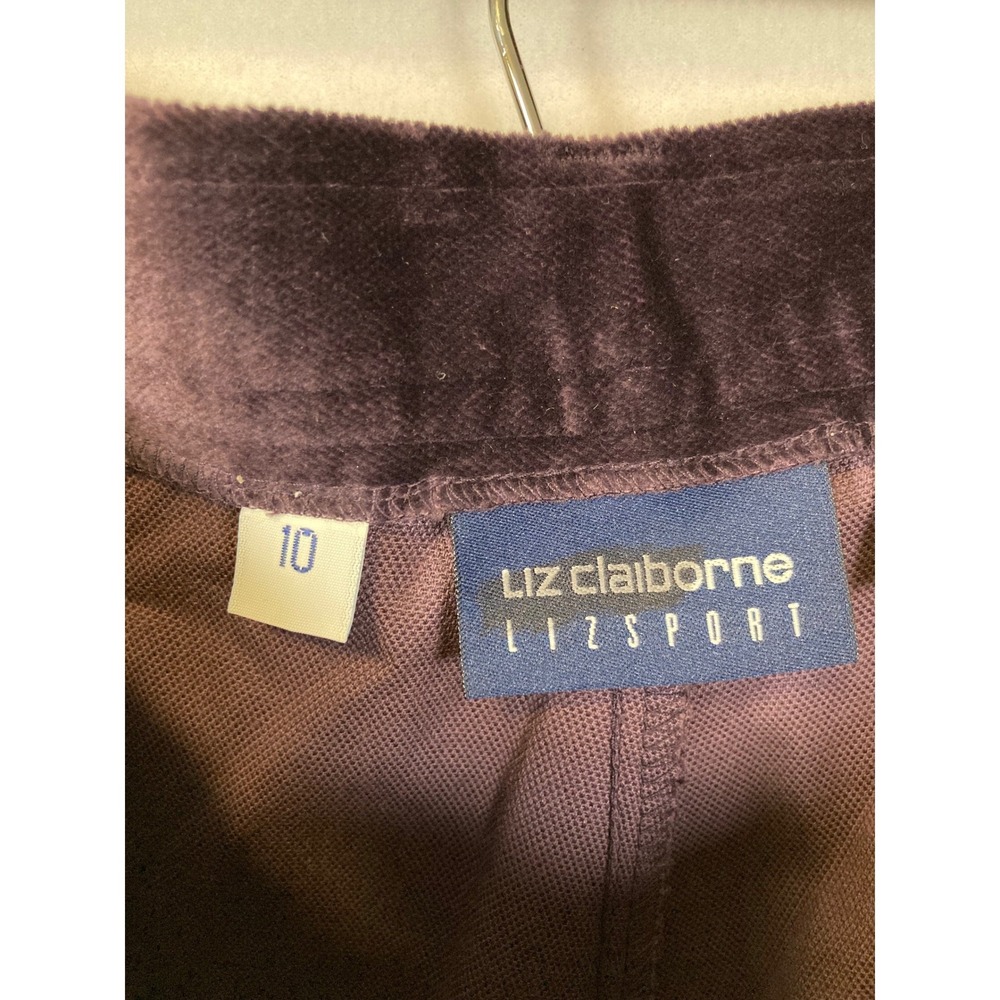 Liz Claiborne Corduroy Pants Women Size 10 Plum High Waisted Straight Leg Casual - Picture 3 of 9